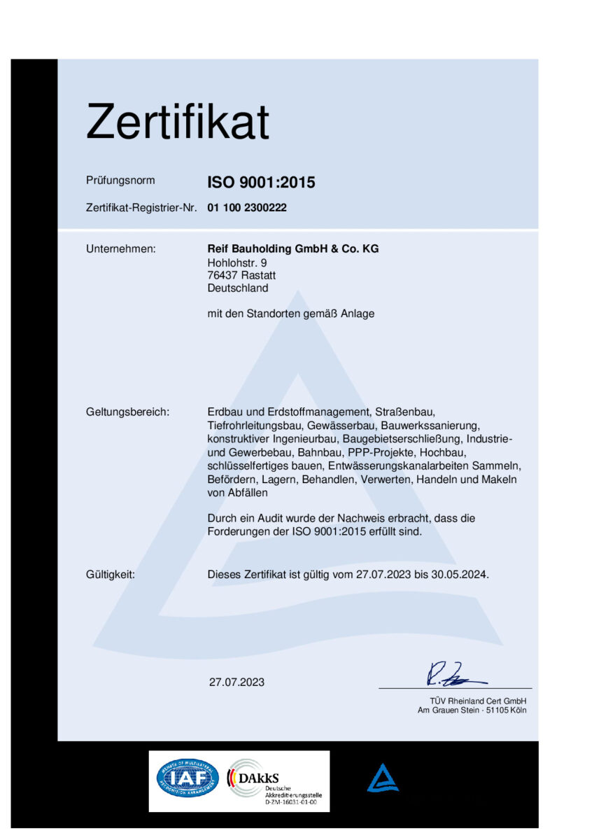 Qualitätssicherung REIF Bauunternehmung